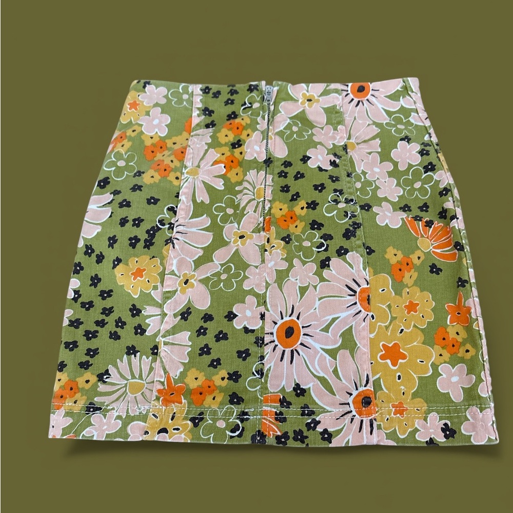 Free Prople Floral Green Skirt - Picture 3 of 8